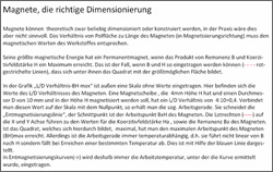 Magnete, die richtige Dimensionierung